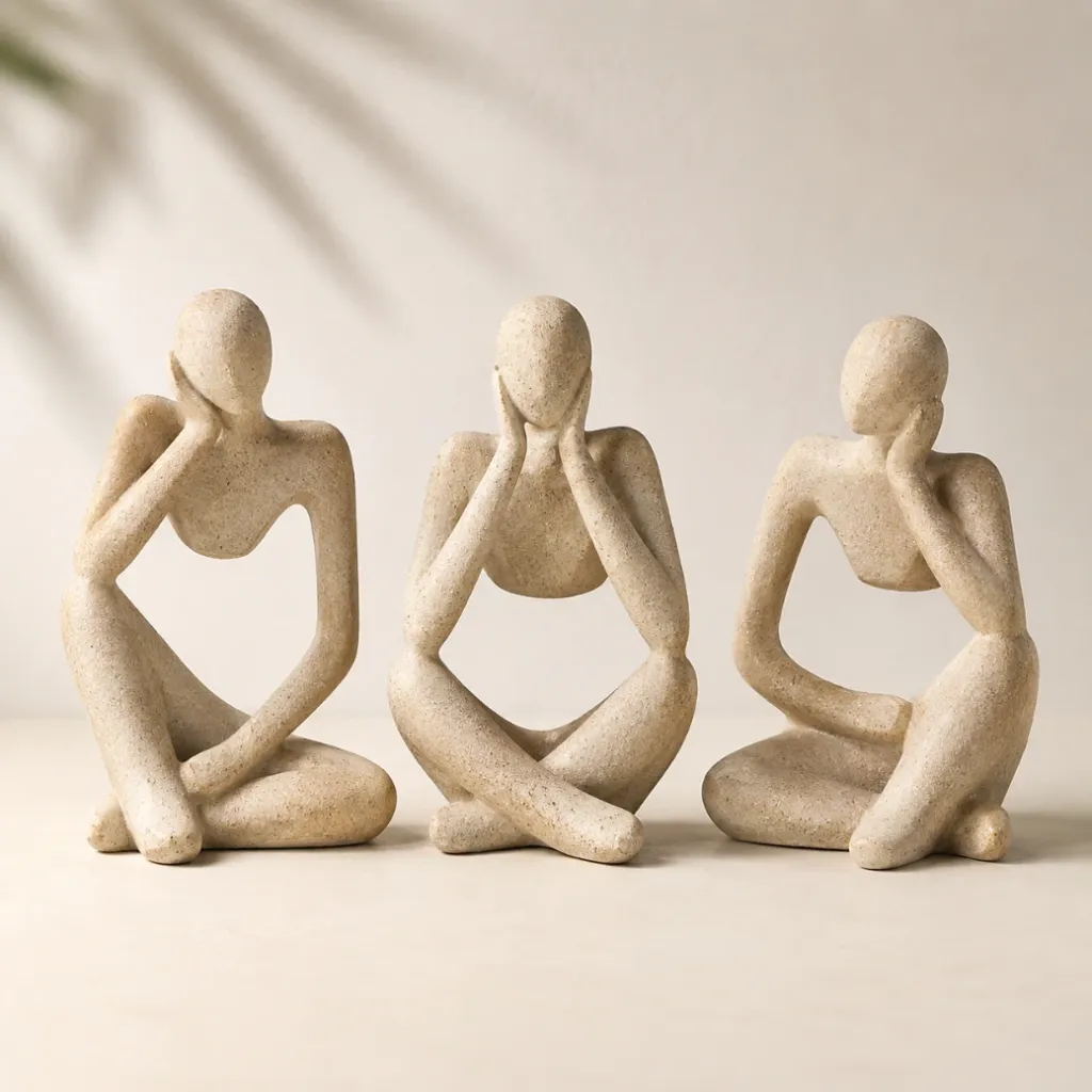 Abstract Thinker Figurine Set – Modern Artistic Décor