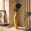 Hammered Gold Statement Floor Vase