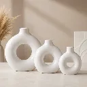 Sculptural Donut Ceramic Vase Set