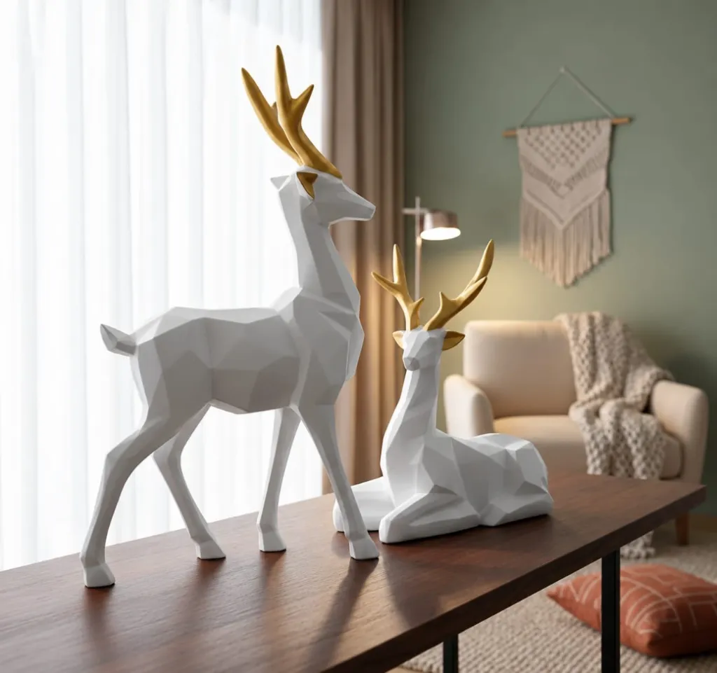 Nordic Geometric Deer Sculpture Set​